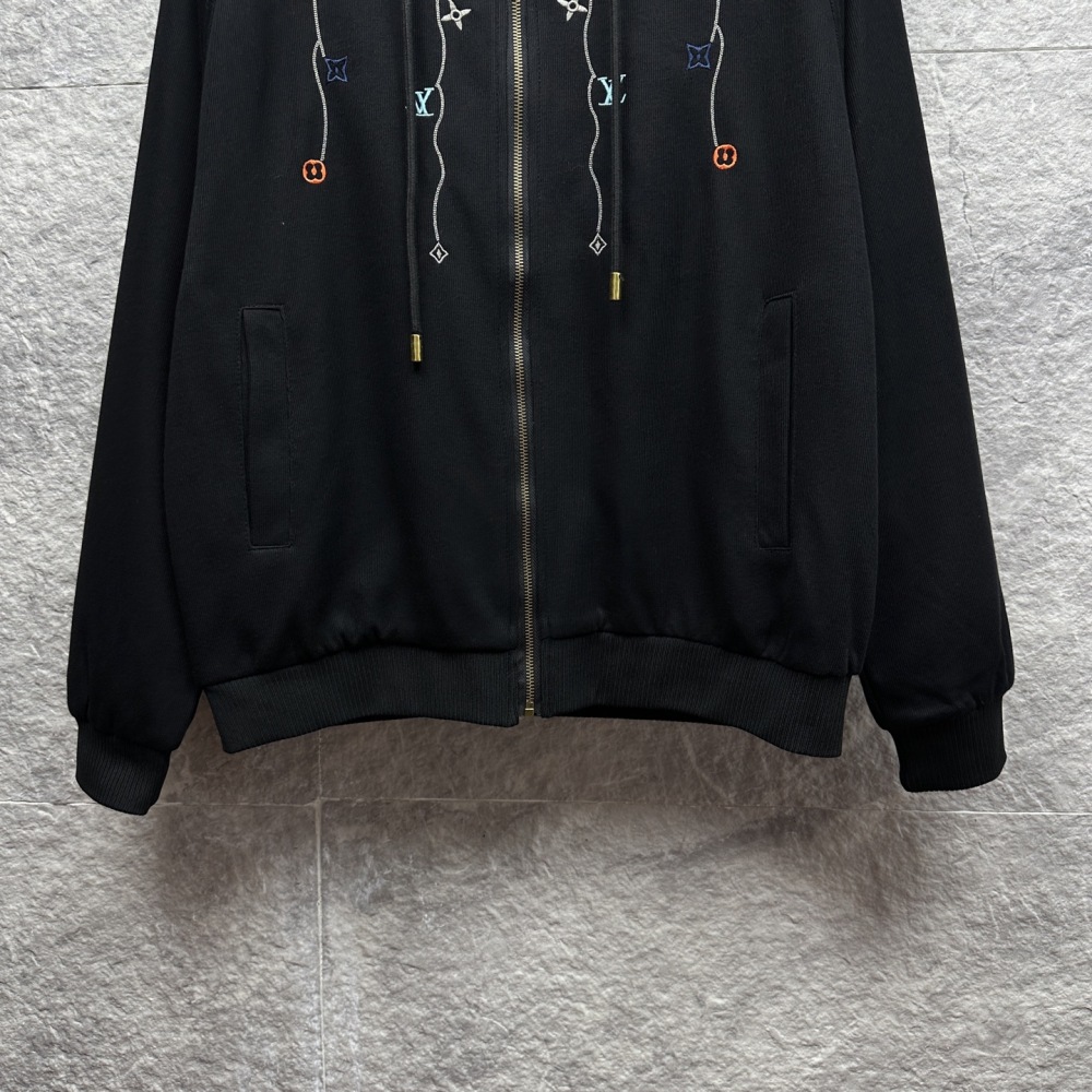LV 2025 New Style Branch Embroidered Logo Couple's Knitted Coat