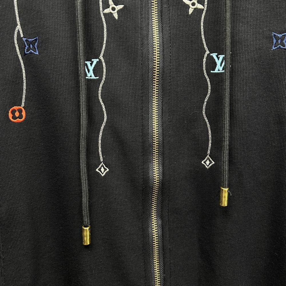 LV 2025 New Style Branch Embroidered Logo Couple's Knitted Coat