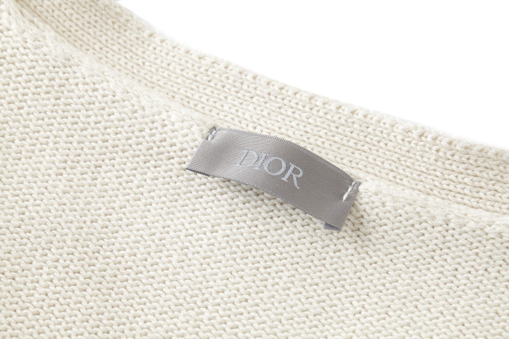 Dior New Embroidered Cotton Blend Buttoned Cardigan Silk