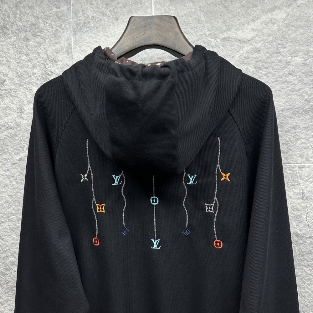 LV 2025 New Style Branch Embroidered Logo Couple's Knitted Coat