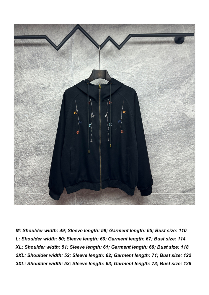 LV 2025 New Style Branch Embroidered Logo Couple's Knitted Coat