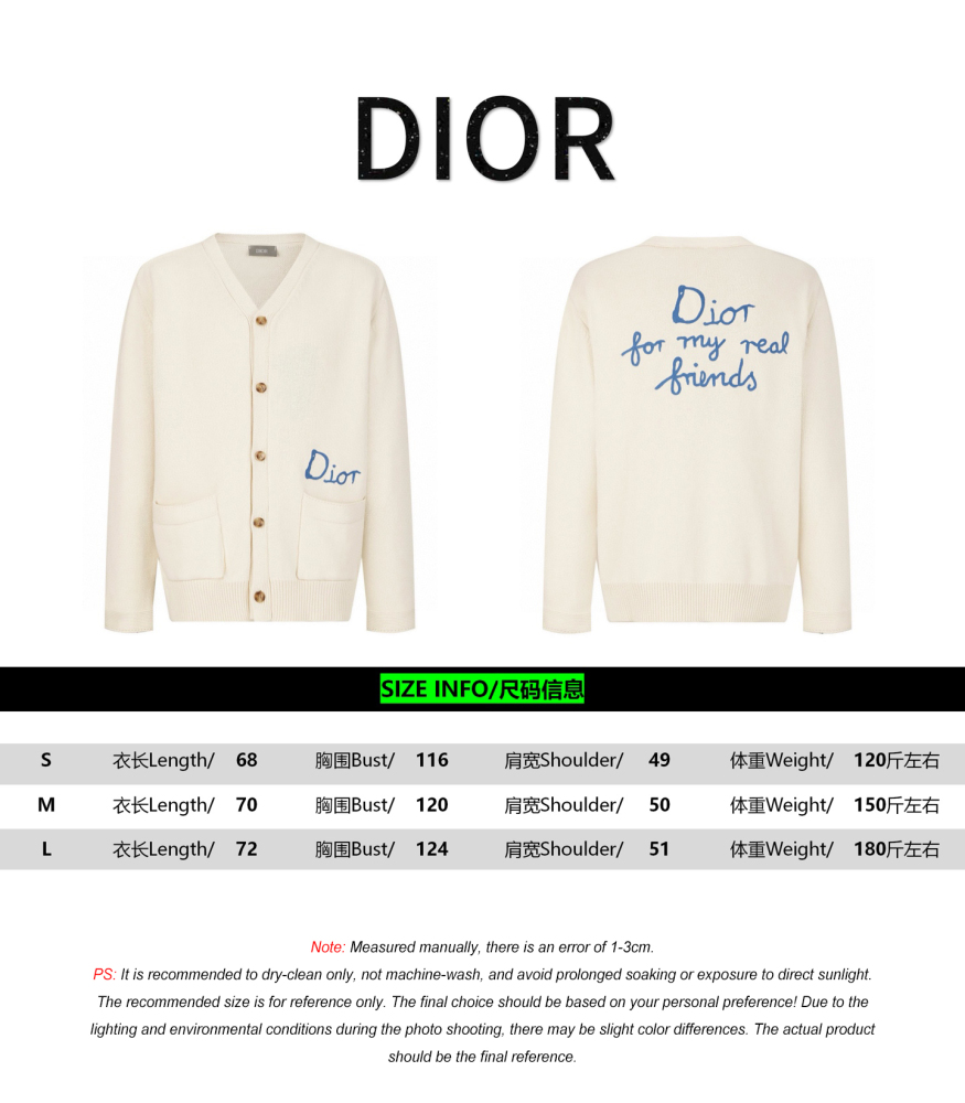 Dior New Embroidered Cotton Blend Buttoned Cardigan Silk
