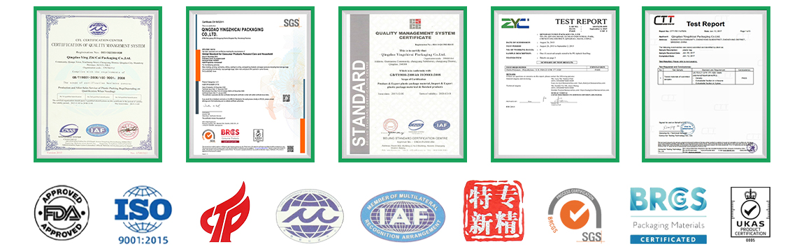 BRC, FDA & SGS Certified for Yingzhicai packaging