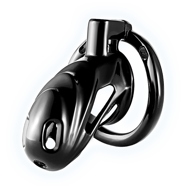 Men's Black Aluminum Alloy Hollow Chastity Cage Bondage Gear Sex Toys for Men