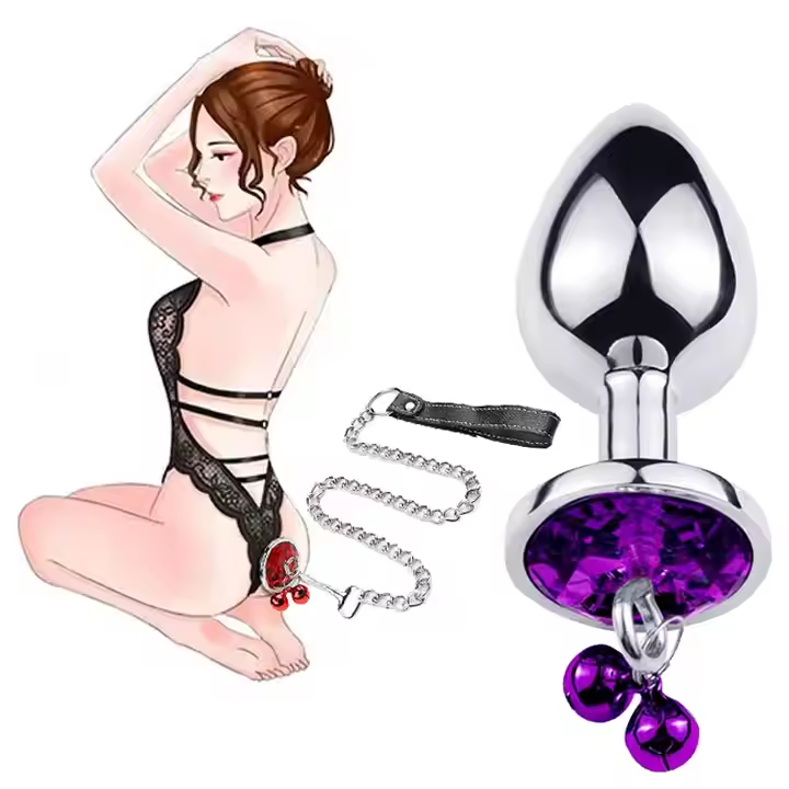 Bells Adult Toys Metal Alloy Anal Plug with Leash Sex Toys for Men and Women Juguetes Sexuales