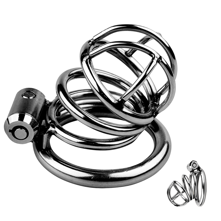 Short Stainless Steel Male Metal Chastity Device Penis Lock BDSM Cock Cage Sex Toys for Men