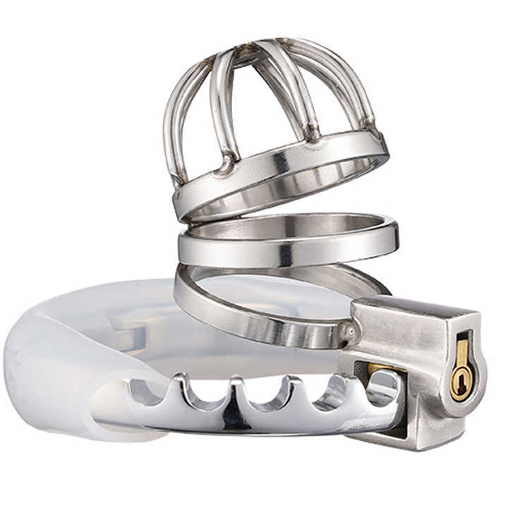 Adjustable Adult Male Bondage Gear Sex Toys Hollow Short Chastity Cage Juguetes Sexuales Ring Size Gear for Men