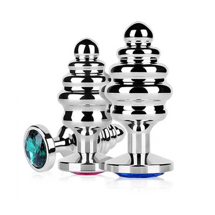 Ribbed Metal Anal Plug Sex Toy Fun Sex Toys for Woman and Man Used in Sex Games and Jewelry Inspired by Butt Plug Jewelry