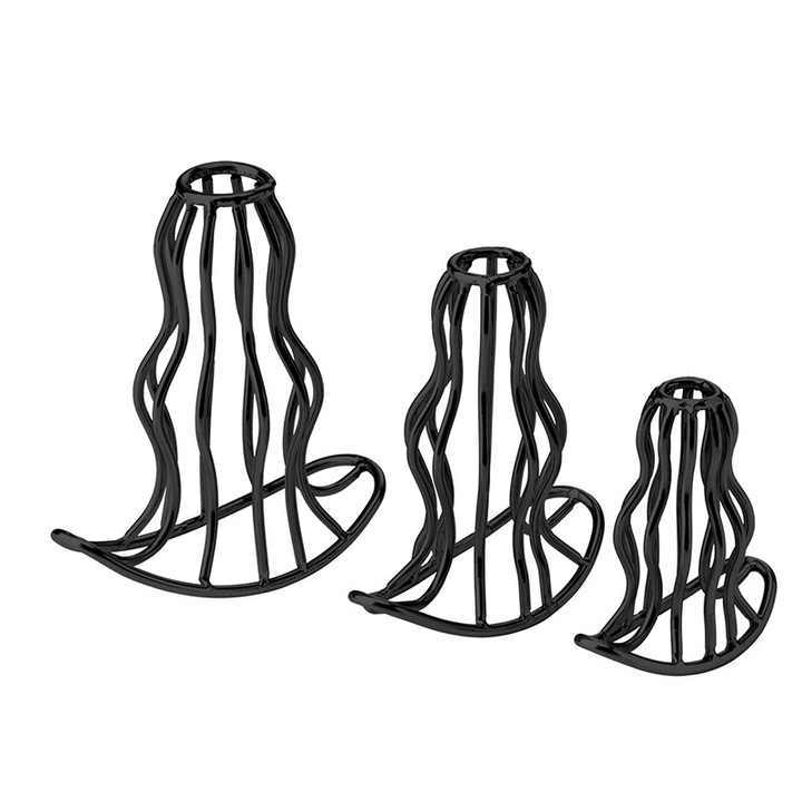 Specially Designed Gourd Hollow Anal Plug Black Metal Stainless Steel Sex Toy for Women and Men