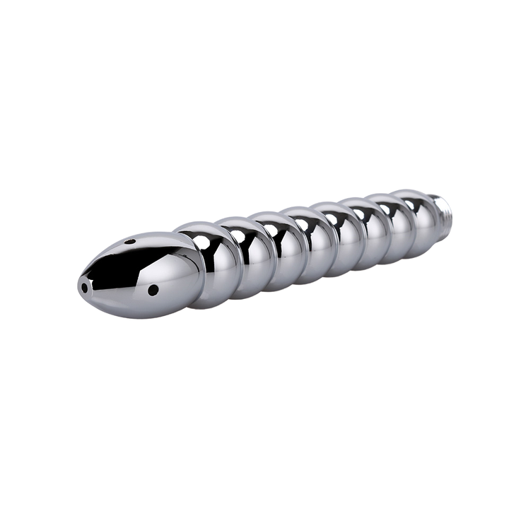 9 Ball Anal Vagina Cleaner Aluminum Alloy Shower Enema Nozzles Hollow Dildo with Aluminium Beads Metal Butt Plug Sexual Toys