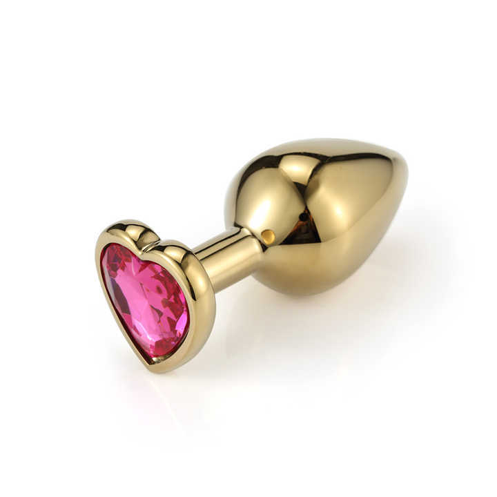 Customized Color Golden Heart Shape Crystal Anal Plug Metal Butt Jewel Sex Toys for Women
