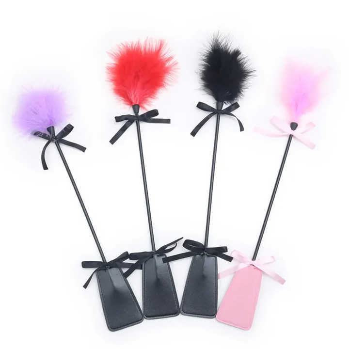 PU Leather Bondage Kit with Long Paddle and Tease Feather Sex Toys for Adults BDSM Inspired Juguetes Sexuales