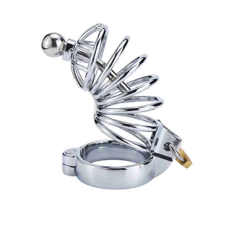 Male Stainless Steel Chastity Cage with Penis Plug Tube Adult Sex Toys BDSM Bondage Gear for Men
