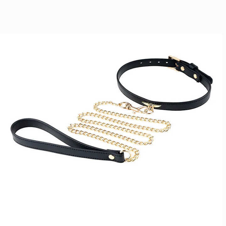 PU Leather Bondage Gear Kits Metal Wing Collar Harness BDSM SM Sex Toys for Adult Women Black Red Pink Colors