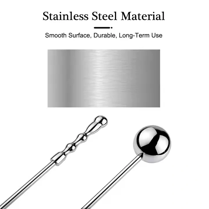 Comfortable & Durable Stainless Steel 3-Ball Anal Plug with Long Handle