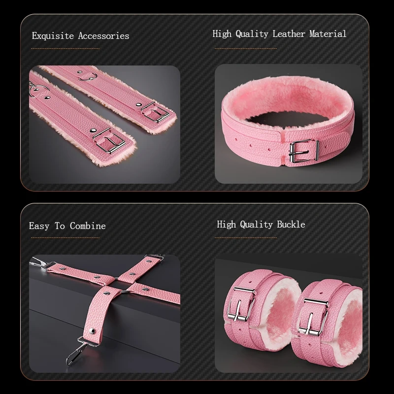 BDSM Bondage Gear Sets Women Men Leather Restraints Kit Handcuffs Sex Toys Juguetes Sexuales Includes Mask Whip Collar Paddle