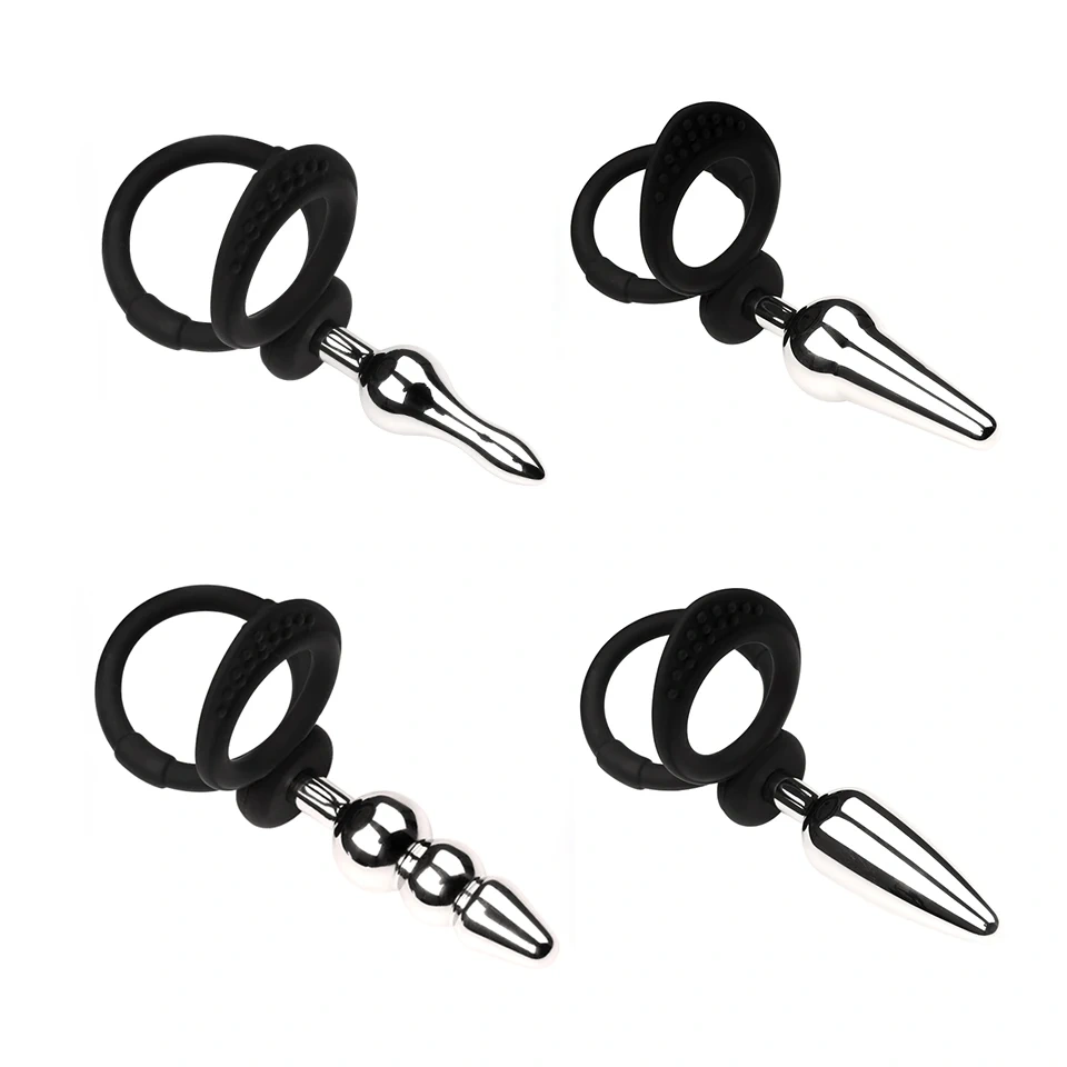 Butt Plug Dildo Anal  Plug with Silicone Ring and Jewel Aluminum Alloy  Anal Toys Sex Toys for Man