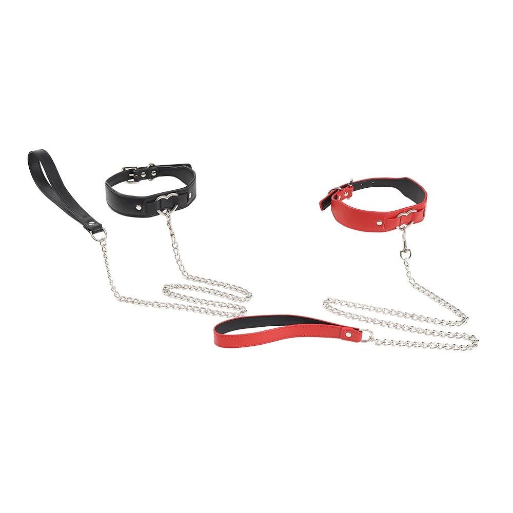 PU Leather Heart Collar Harness Red Black Sex Toys BDSM Bondage Kits for Women Juguetes Sexuales