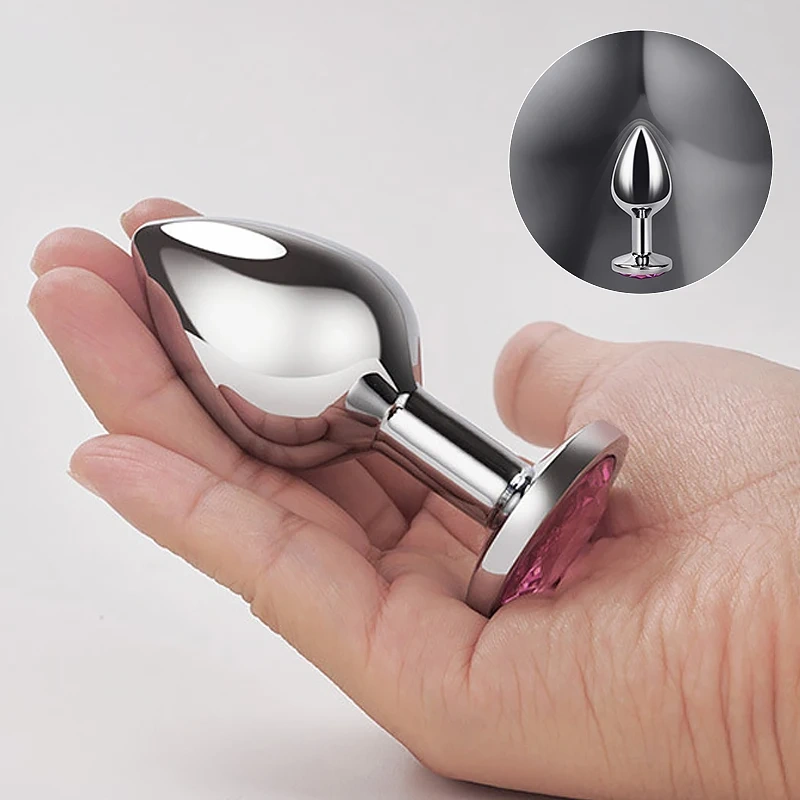 Aluminium Alloy Anal Plug Jewel Color Funy Toys for Adults Red Metal Butt Plug Sex Toys for Women and Men