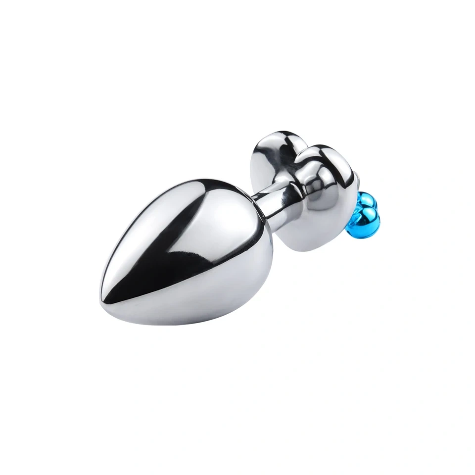 Alloy Heart Base Anal Plug Sex Toys for Women and Men Aluminium 2 Bells Metal Butt Plug with Leash Juguetes Sexuales