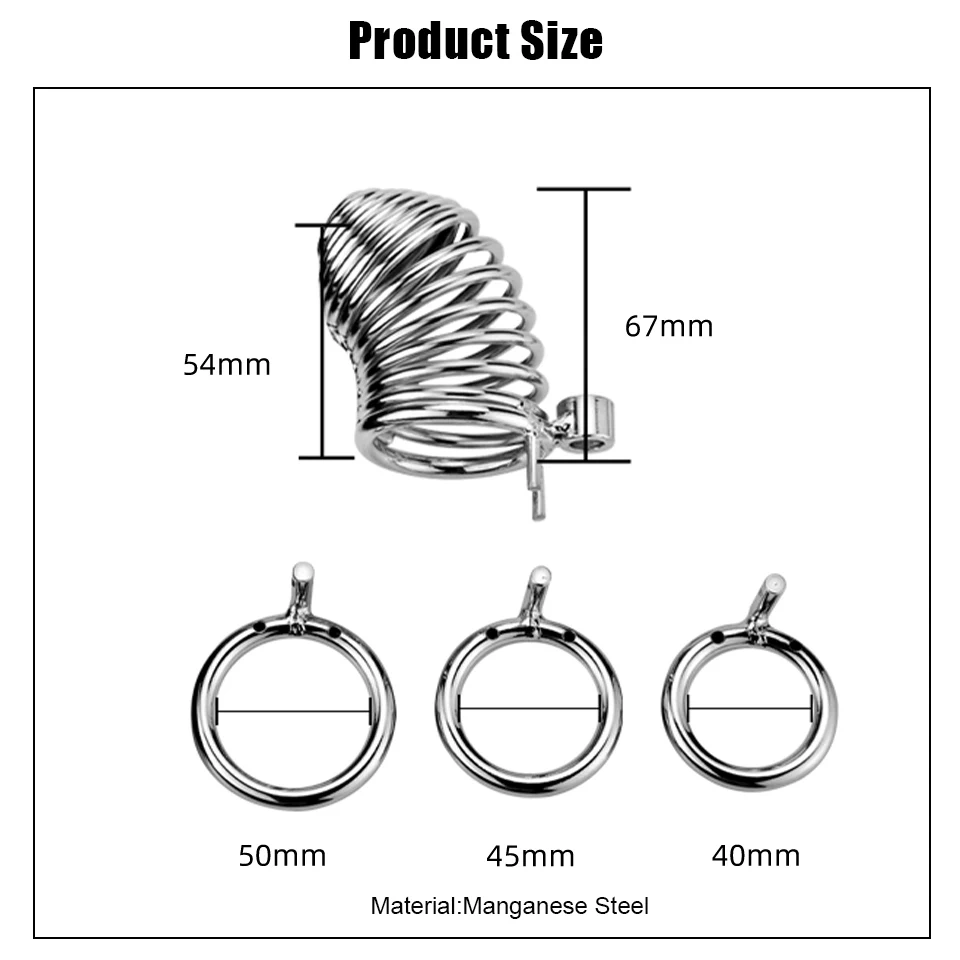 Screw-Type Stainless Steel Chastity Cage Male Chastity Device Sex Toy for Men Penis Lock Bondage Gear Toys for Sexual Pleasure