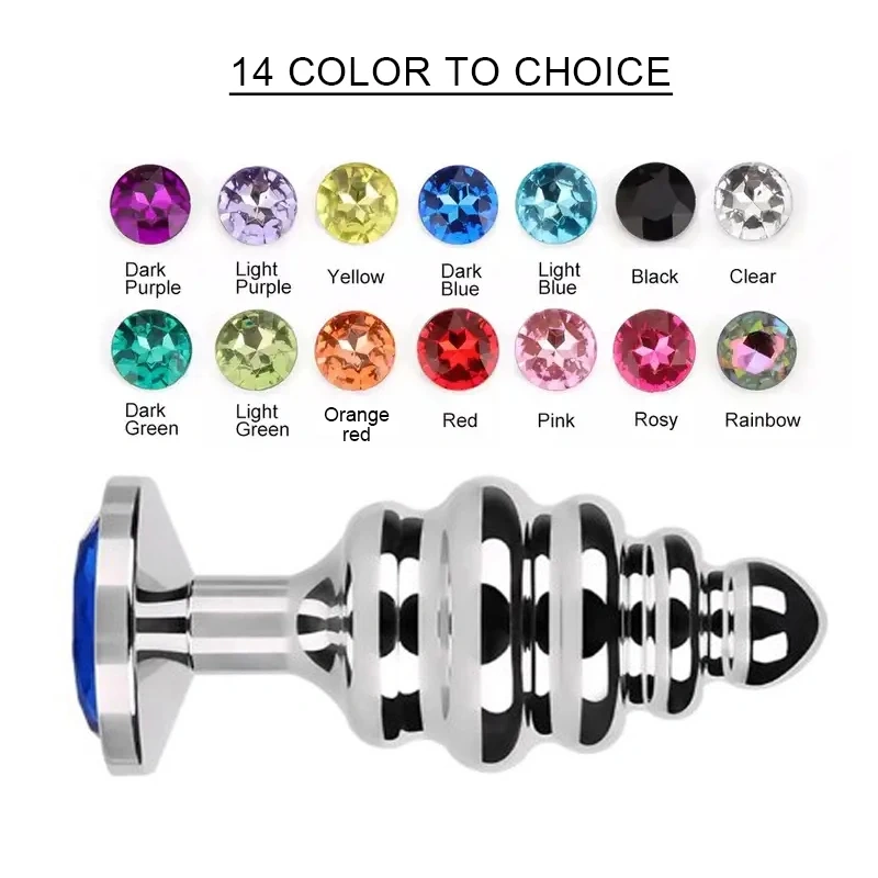 Ribbed Metal Anal Plug Sex Toy Fun Sex Toys for Woman and Man Used in Sex Games and Jewelry Inspired by Butt Plug Jewelry