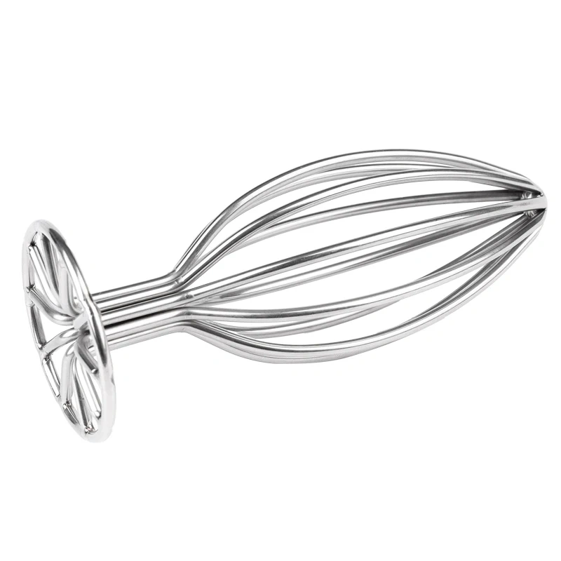 Adult Anal Sex Toys Set Stainless Steel Round Base Hollow Butt Plug with Convenient Round Base Design