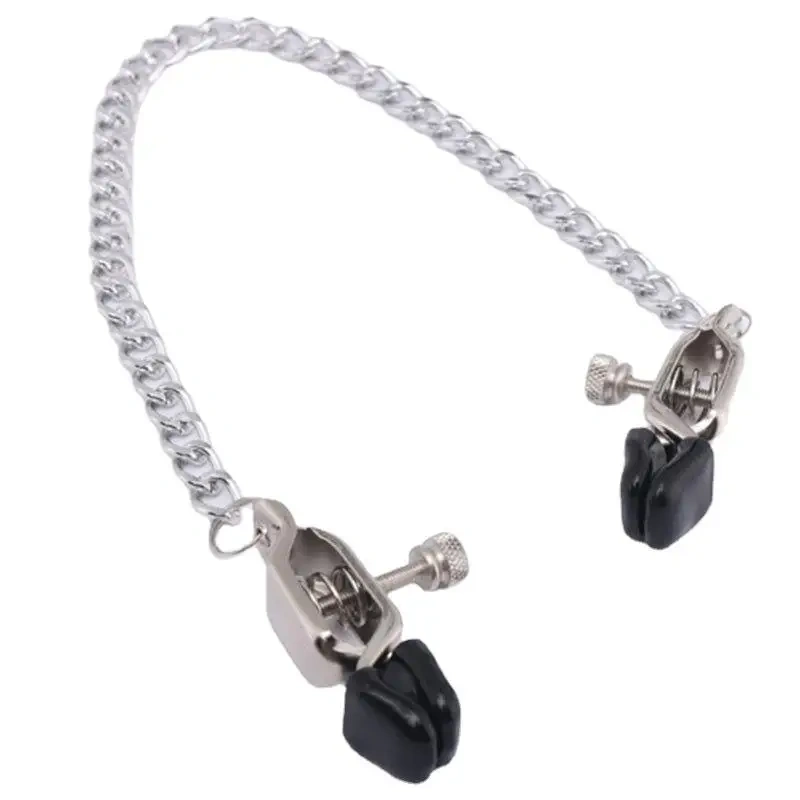 Juguetes Sexuales BDSM Para Mujeres Metal Y Cuero Nipple Toys Con Cadena Larga Aparatos De Bondage