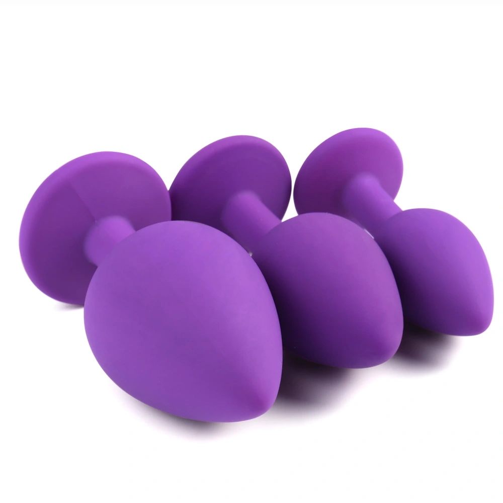 Purple Silicone Anal Plug & Jewel Butt Plug Set Underwater Theme Sex Toys for Women Anal Toys for Women