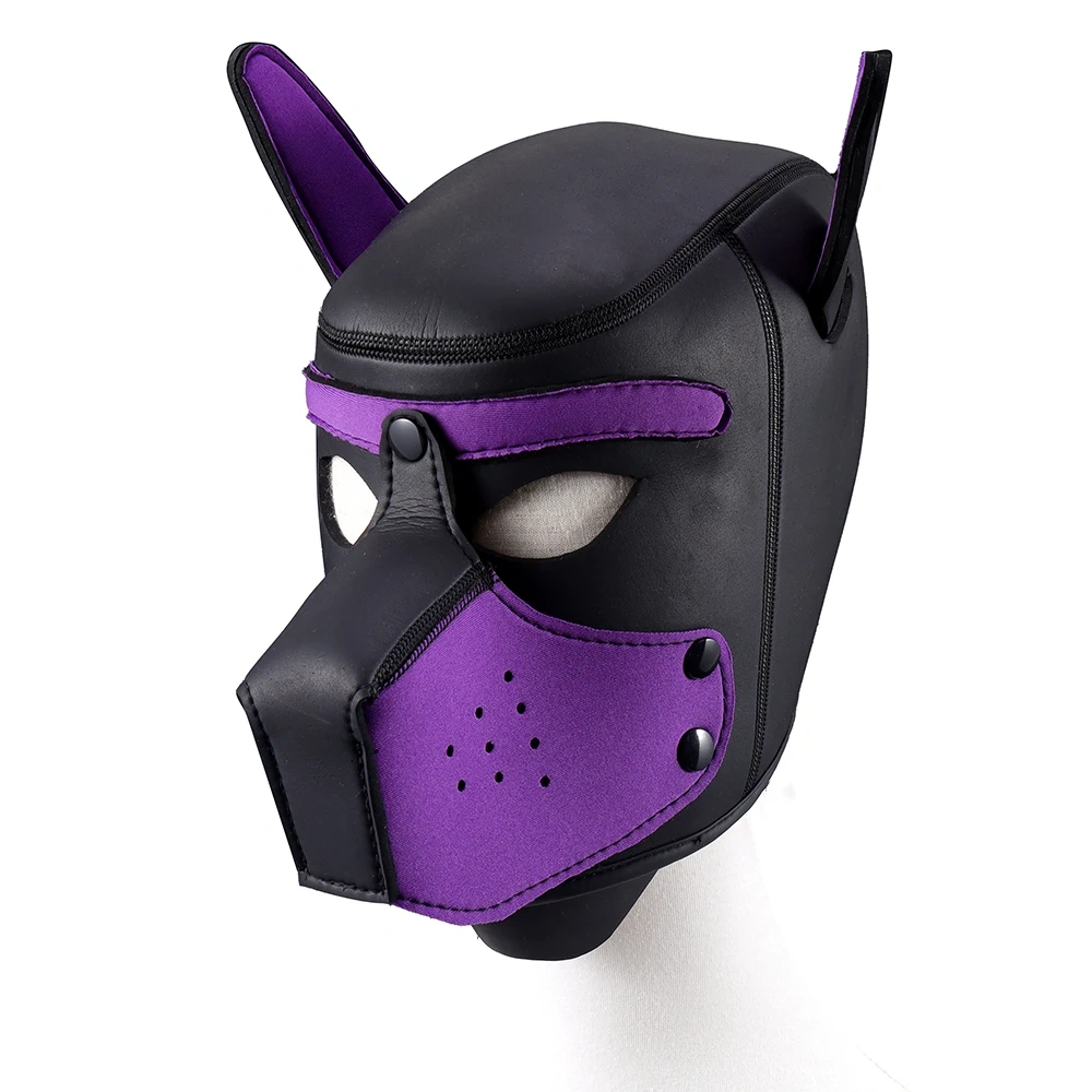 Bondage Gear Neoprene Silicone Leather Puppy Hood Full Head Role Play BDSM Kits Sex Toys for Men