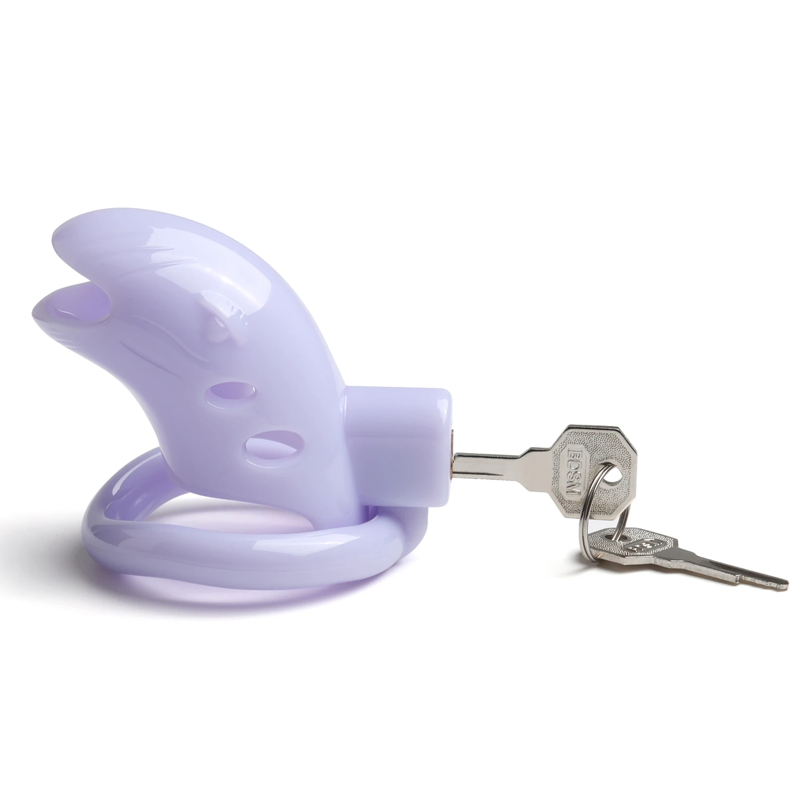Purple Penis Lock Chastity Device 3-Ring Cock Cage with PC Material BDSM Bondage Gear for Men Sex Toys for Adult Play