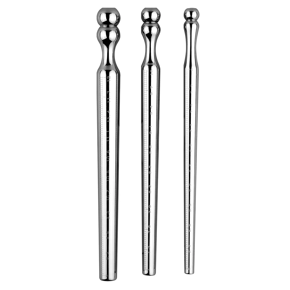 Men's Stainless Steel Penis Plug with Scales Urethral Sounding Bondage Gear BDSM Sex Toys Marked Scales
