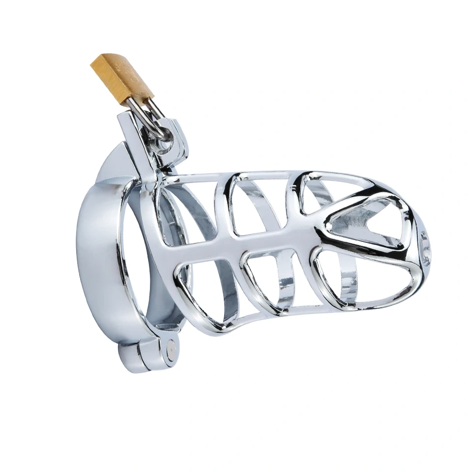 Stainless Steel Hollow Chastity Cage Male Sex Toys Ring Chastity Device BDSM Games Bondage Gear Penis Lock for Men
