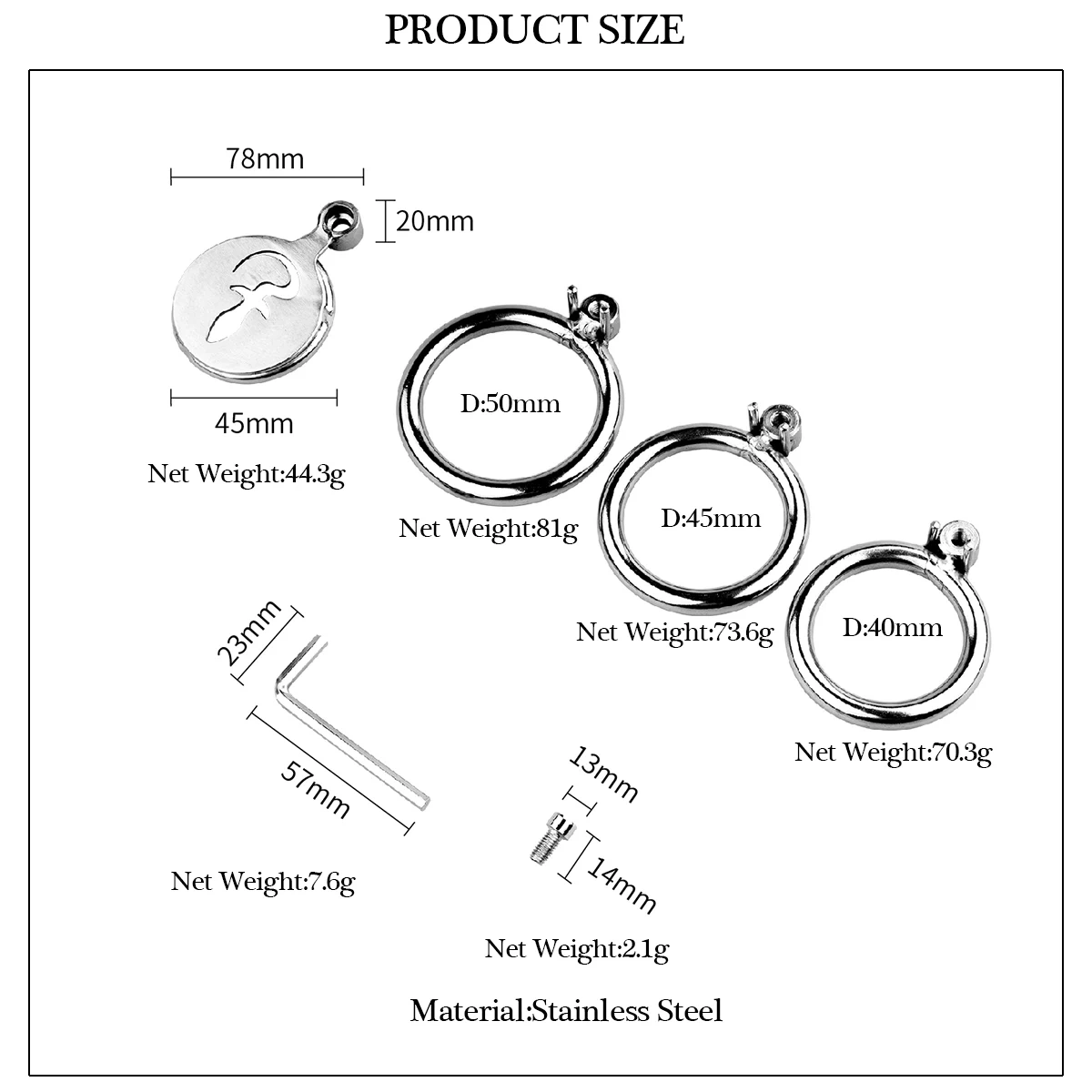 Men's Stainless Steel Chastity Cage Short Penis Lock Metal BDSM Device Sex Toys for Bondage Gear Juguetes Sexuales for Men