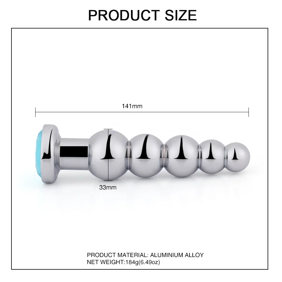 BALL Shape Anal Sex Toys Jewel Adult Product Metal Butt Plug for Women and Man