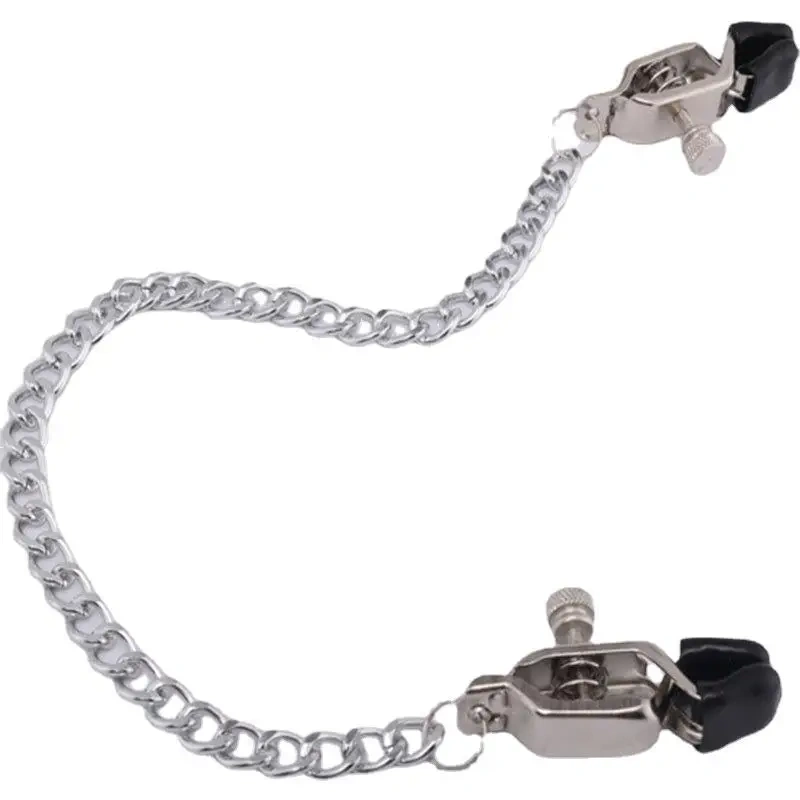 Juguetes Sexuales BDSM Para Mujeres Metal Y Cuero Nipple Toys Con Cadena Larga Aparatos De Bondage