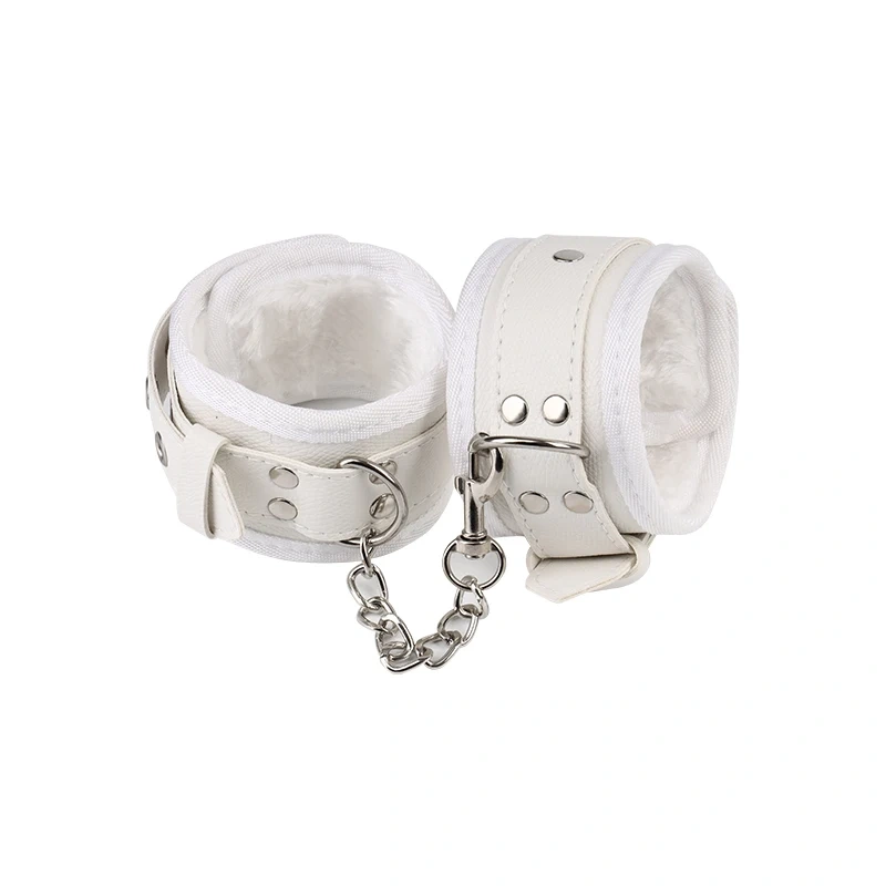 Bondage Gear Adult Sex Toys Kit 8 Pcs Bdsm Bondage Kits with White Rivets and Artificial Leather Fluff SM Properties