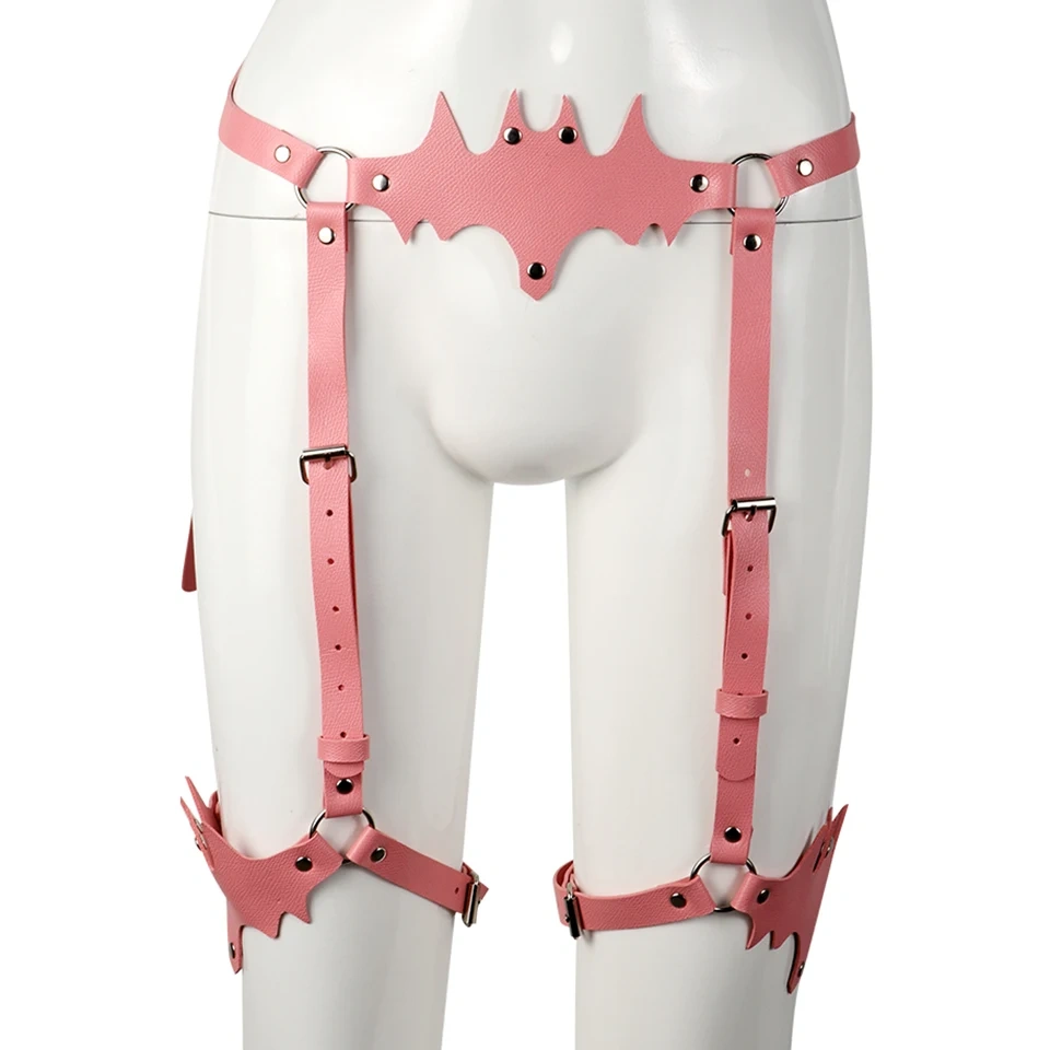 Pink Leather Pants and Bondage Gear Kit Adult Sex Toys for Women BDSM Mask Bondage Set Sex Products