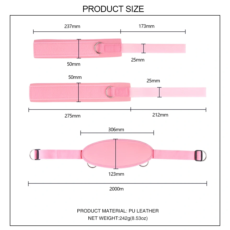 Bondage Gear Black Pink Handcuffs with Ankle Cuffs Age-Appropriate Sex Toys for Adults for Couples-Juguetes Sexuales