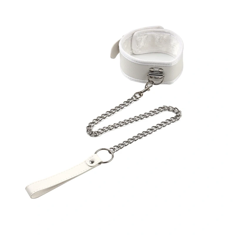 Bondage Gear Adult Sex Toys Kit 8 Pcs Bdsm Bondage Kits with White Rivets and Artificial Leather Fluff SM Properties