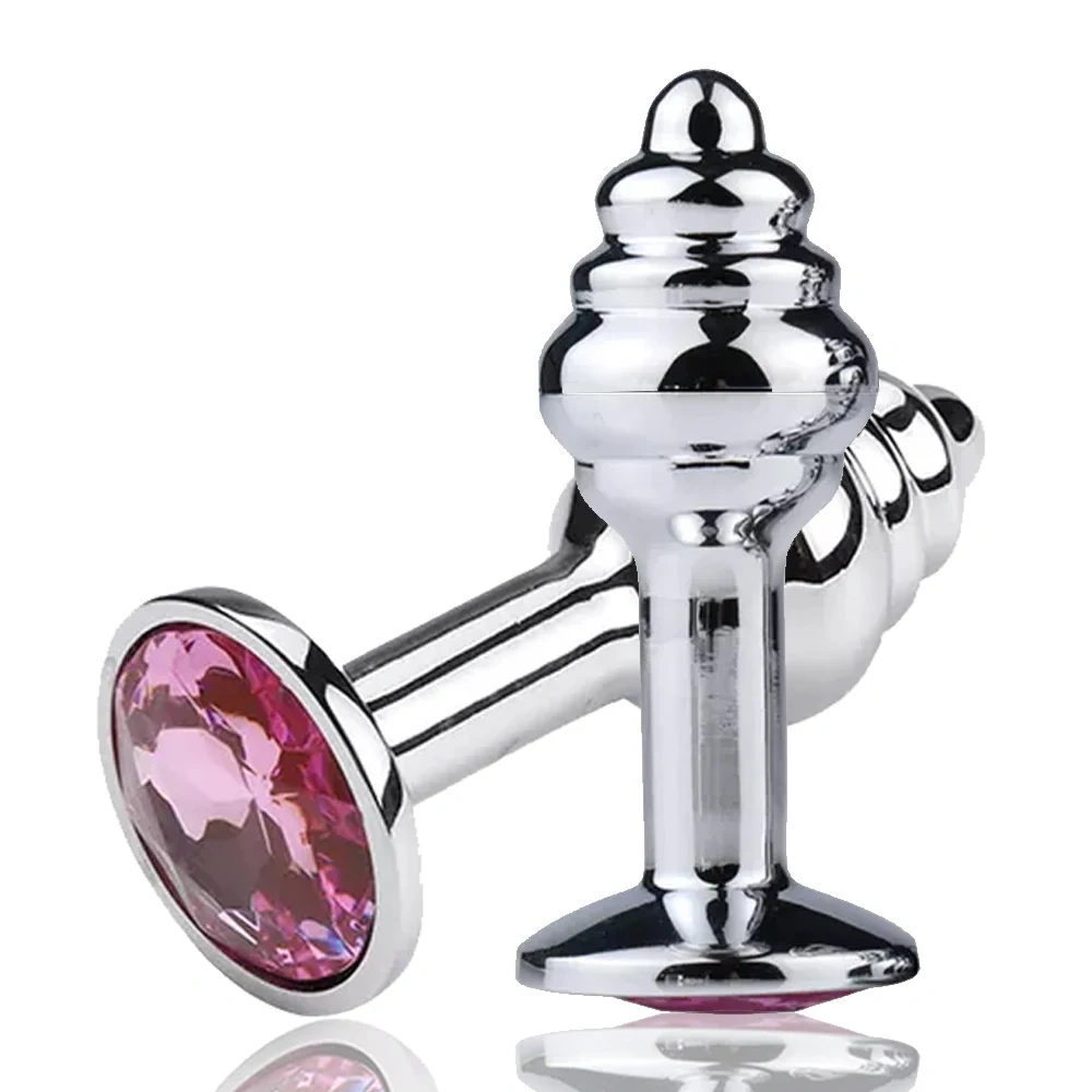 Mini Spiral Stimulation Round Base Anal Plug Jewel Sex Toys for Women and Men Anal Toys for Adults