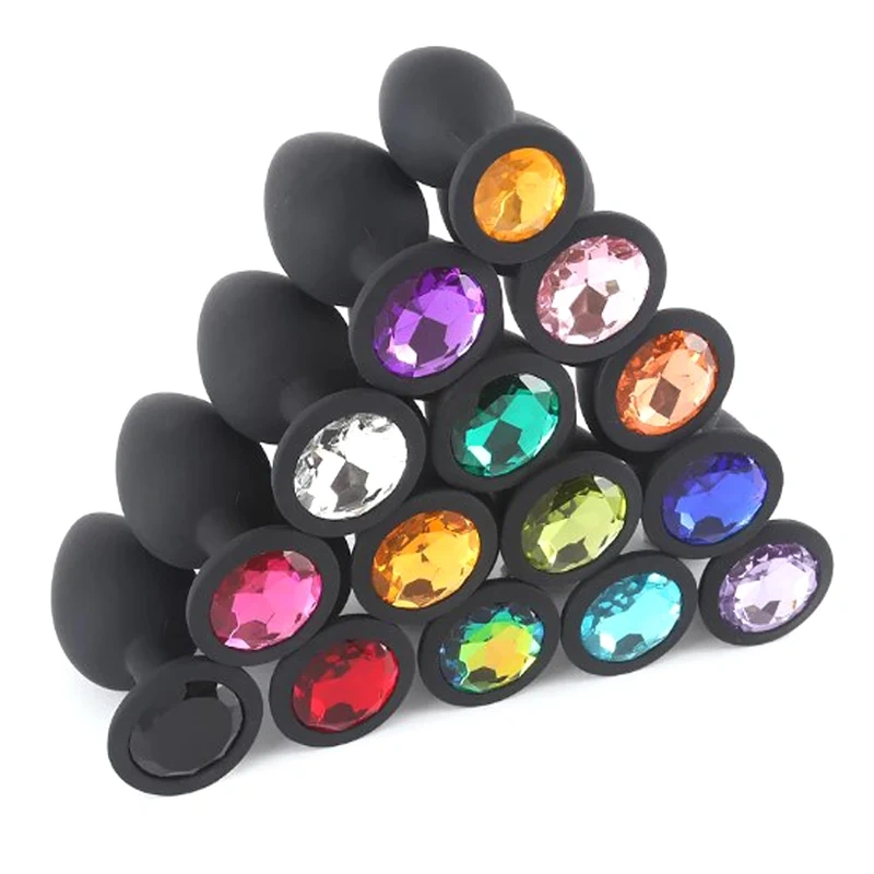 Silicone Butt Plug Anal Toys for Women Jewel Black Red Pink Rosy Small Medium Colors Sex Juguetes Sexuales