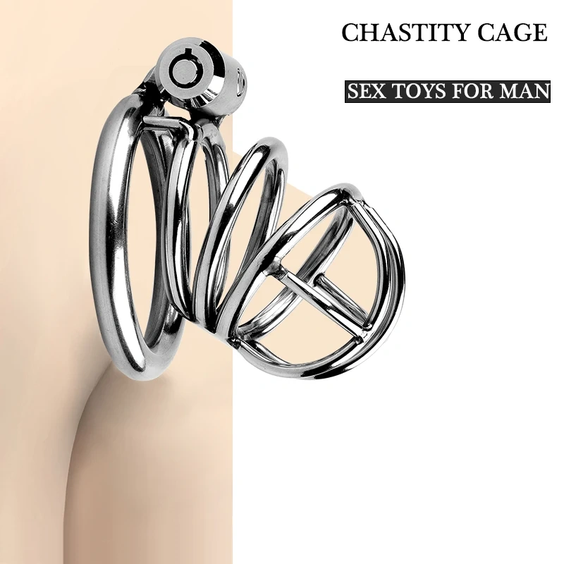 Short Stainless Steel Male Metal Chastity Device Penis Lock BDSM Cock Cage Sex Toys for Men