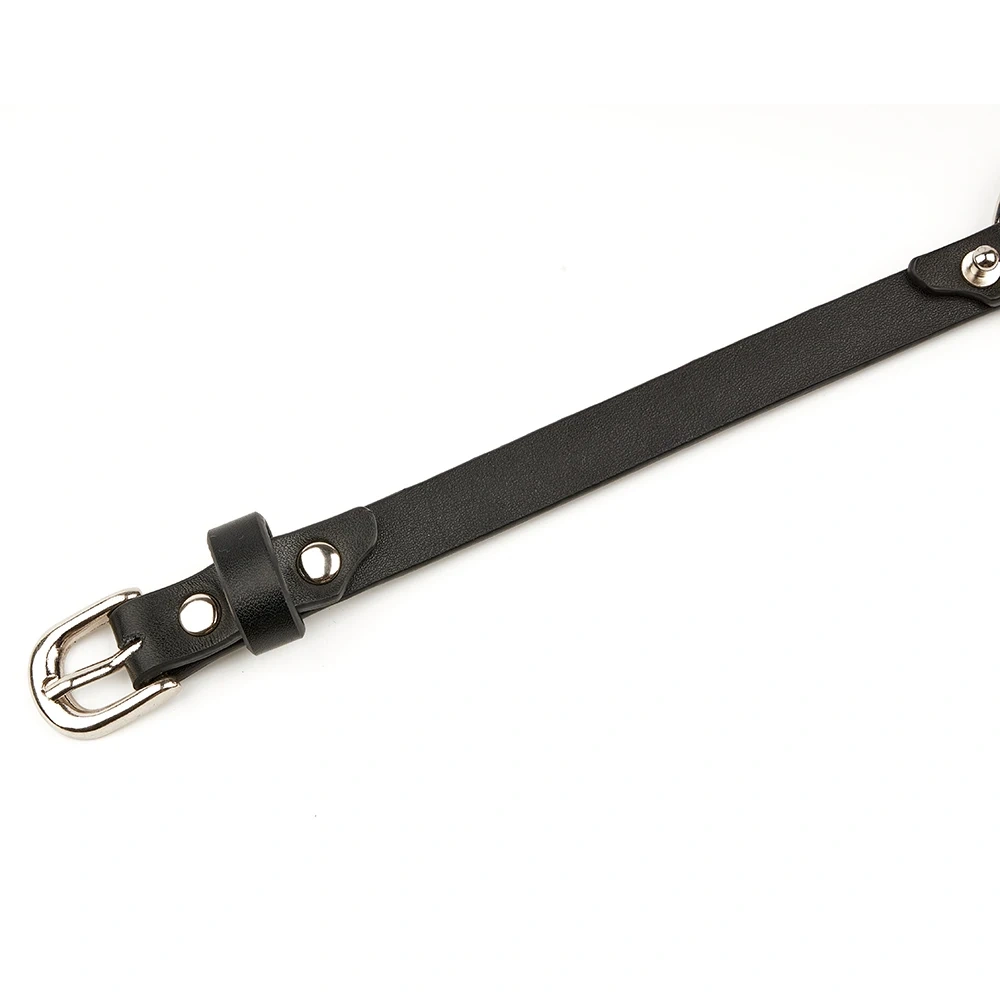 Black Heart-Shape Buckle Collar Real Leather Harness for Women BDSM and SM Sex Toys Juguetes Sexuales