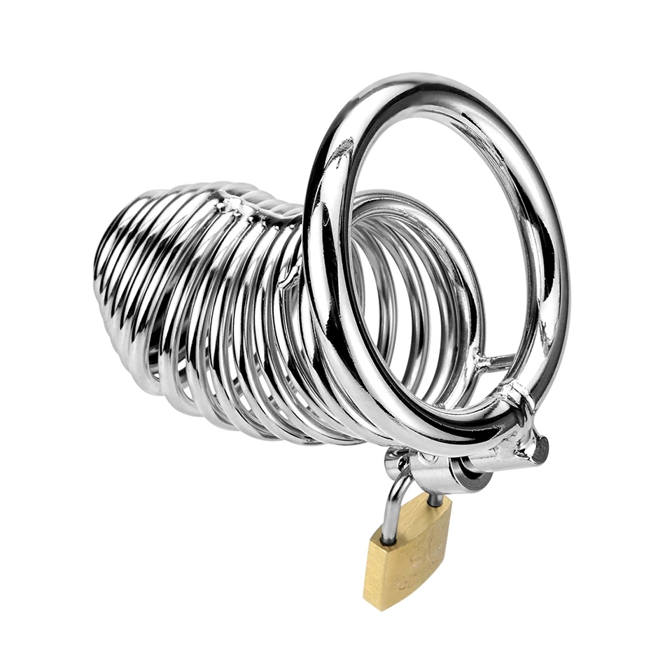 Screw-Type Stainless Steel Chastity Cage Male Chastity Device Sex Toy for Men Penis Lock Bondage Gear Toys for Sexual Pleasure