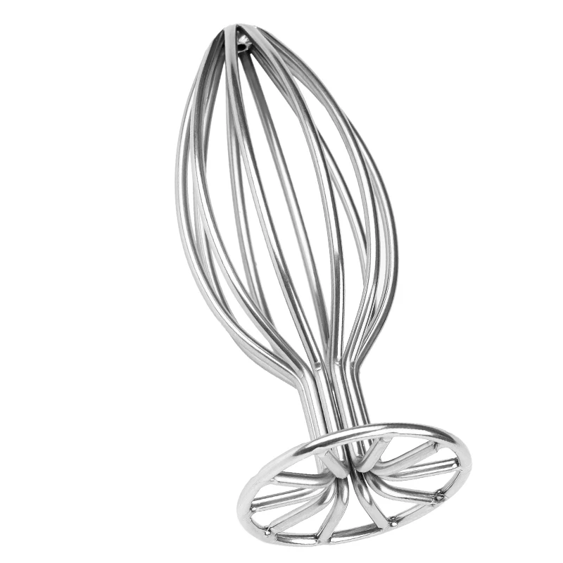 Adult Anal Sex Toys Set Stainless Steel Round Base Hollow Butt Plug with Convenient Round Base Design
