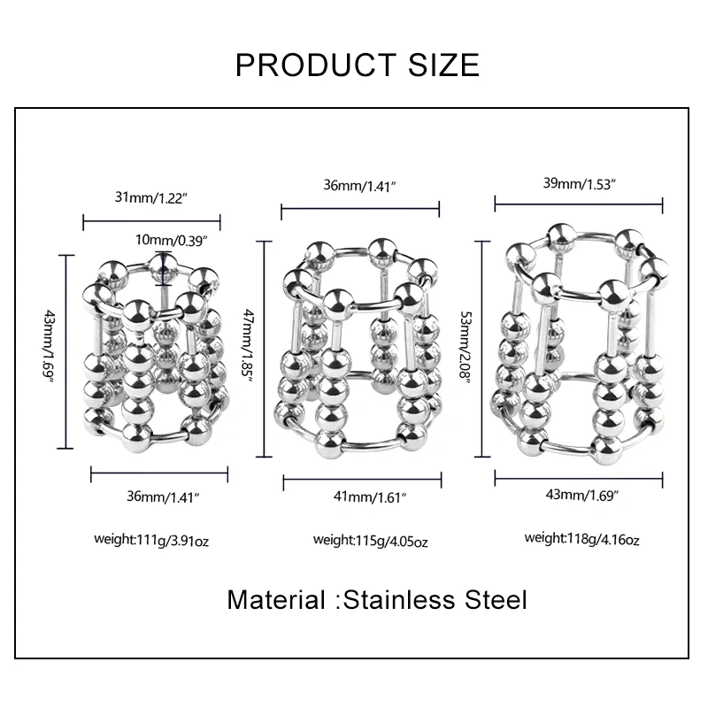 Stainless Steel Rolling Beads Design Metal Penis Ring Sex Toys Men Comfortable Rolling Beads Premium Quality Cock Ring Juguetes