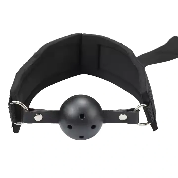 Black Ribbon Material Bondage Kit with Handcuffs and Mouth Ball Toys for Women BDSM Sex Toys