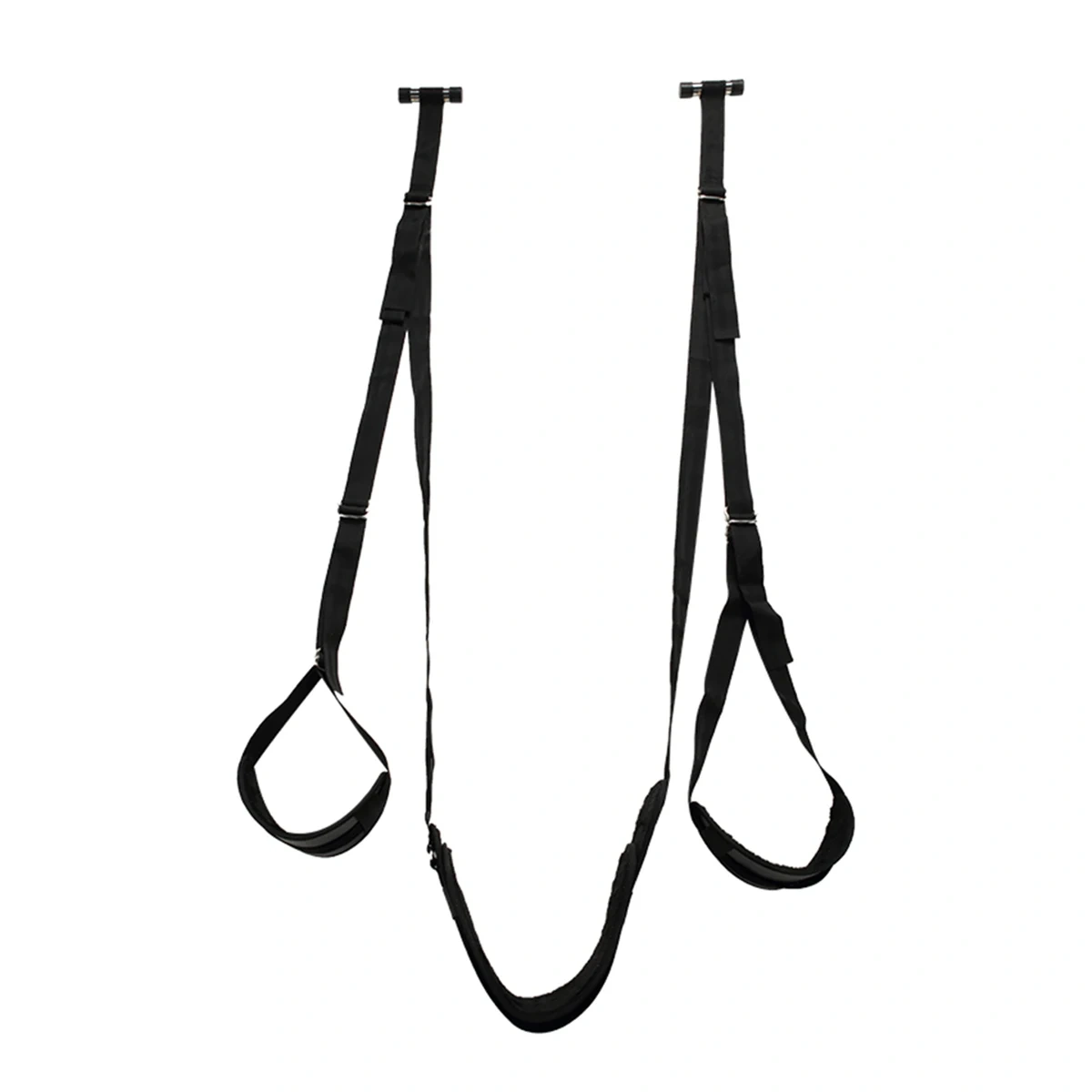 Nylon and Pu Leather Waist and Leg Bondage Belt Black Bondage Gear Kits with Handcuffs BDSM Sex Toys for Adults