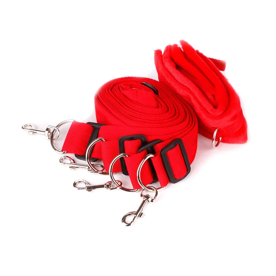 Bed Bondage Kit for Adults Restraint Gear Sex Toys with Leather Belt and Handcuffs Juguetes Sexuales SM Type